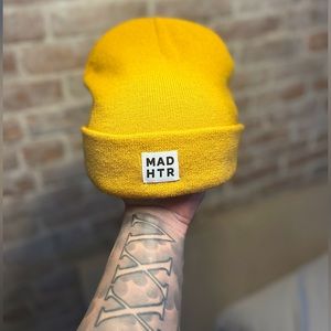 KNIT CUFFED BEANIE — Yellow